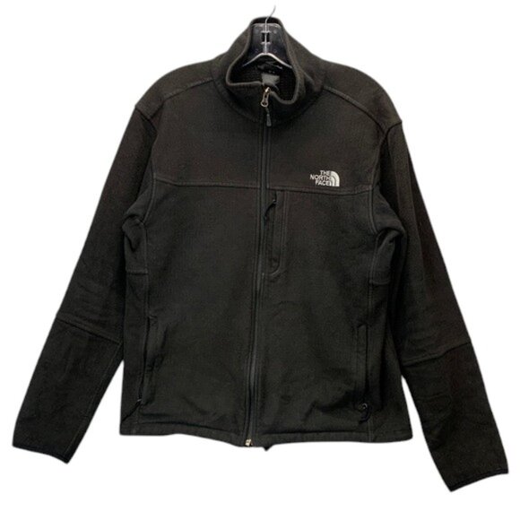 The North Face Men’s L Black Fleece Jacket Zip Up Softshell Outdoor Warm - Picture 1 of 10